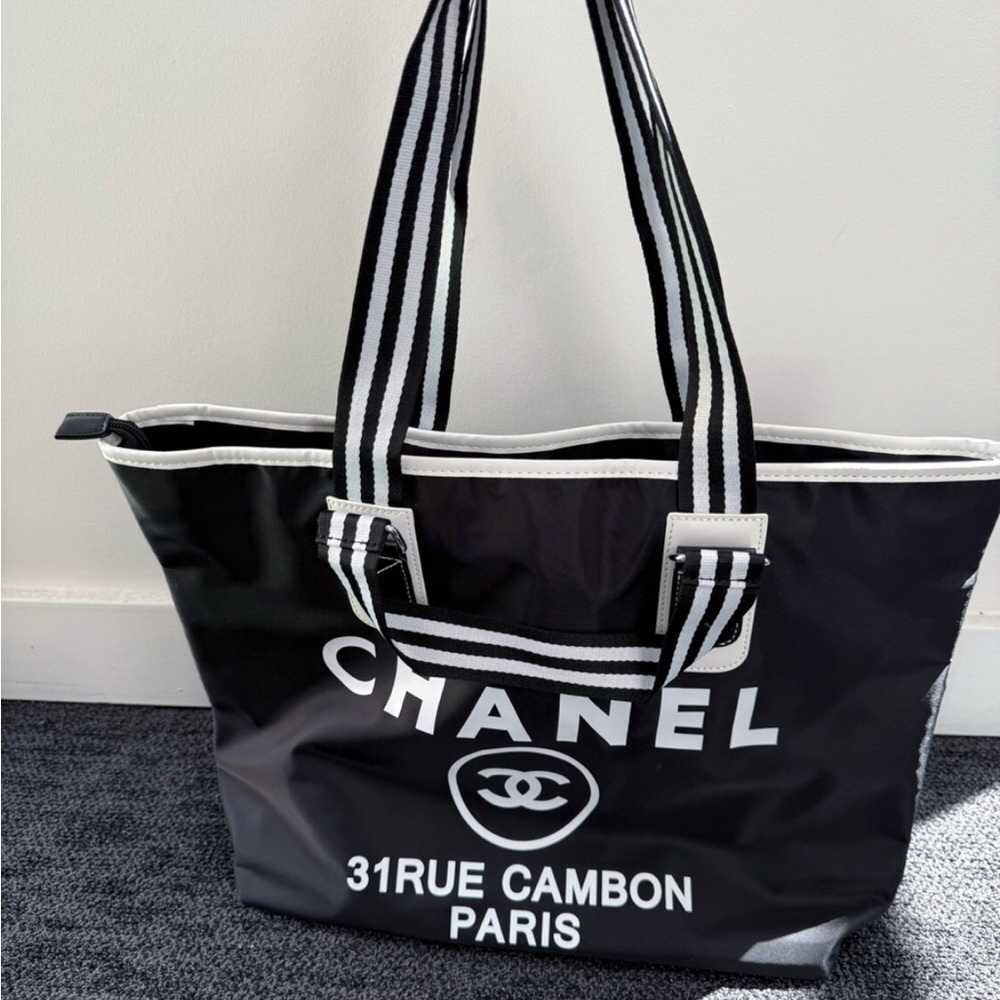 Black and White Heavy Canvas Tote - New! - Picture 3 of 6